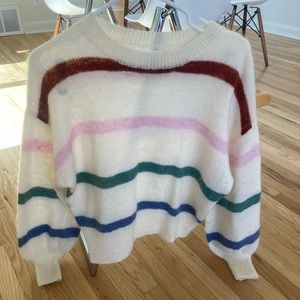 ANINE BING LYDIA STRIPED OVERSIZED SWEATER XS